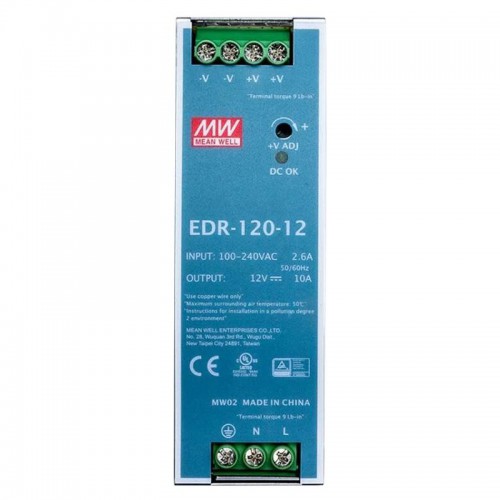 MeanWell EDR-120-12 Fuente de poder riel din 12VCC 120W 10A