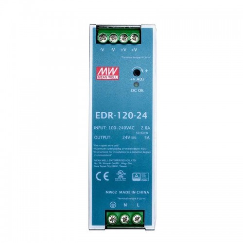 MeanWell EDR-120-24 Fuente de poder riel din 24VCC 120W 5A