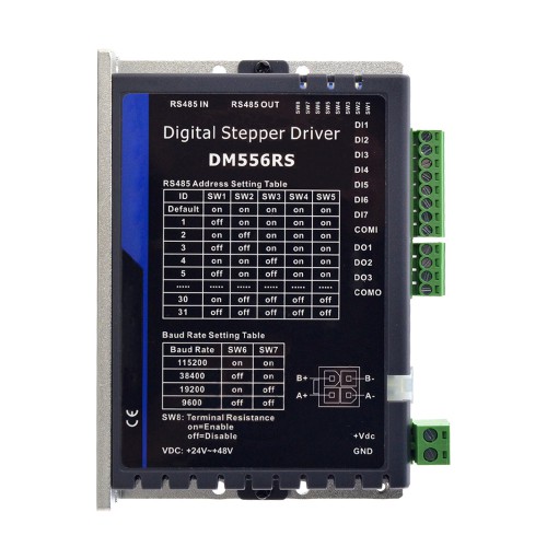 Modbus RS485 Controlador paso a paso DM556RS 0,5-5,6A 24-48VCC para motor paso a paso Nema 17, 23, 24