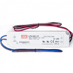 Meanwell LPV-60-12 Fuente de poder para led salida única 5A 12V 60W