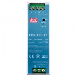 MeanWell EDR-120-12 Fuente de poder riel din 12VCC 120W 10A