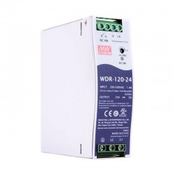 Meanwell WDR-120-24 Fuente de poder riel DIN 24VCC 5A 120W