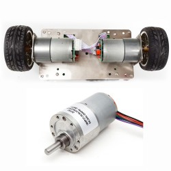 2 piezas 12V/24V Motorreductor de CC brushed motor pmdc GM37-3530 con caja de engranajes rectos