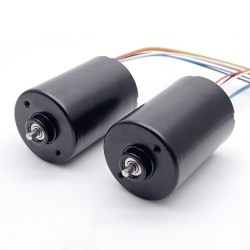 2 piezas Φ35,8mm motor brushless dc 12 V/24 V, TEC3650, 200g.cm, 5300rpm / 3400rpm, eje de 3,175mm