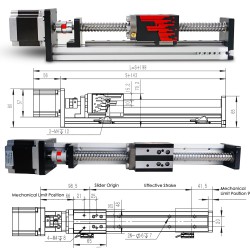 Riel deslizante lineal actuador lineal electrico FSL40 50-1000mm con motor a paso Nema 23