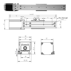 Guía lineal módulo lineal, plataforma lineal CNC FSK40J 50-1000mm con motor paso a paso Nema 23