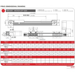 Rieles lineales, actuador lineal electrico FPB45 con motor paso a paso Nema 23