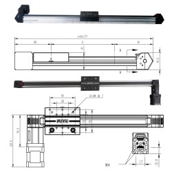 Rieles lineales, actuador lineal electrico FPB30 con motor paso a paso Nema 17