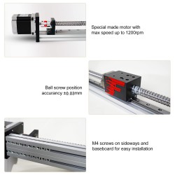 Actuador de husillo de bolas lineal plataforma de guía lineal CNC FSL40 500mm con motor a paso Nema 23