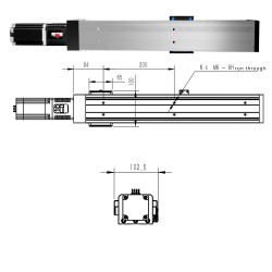 Husillo de bolas con rieles guía dobles, módulo de etapa lineal FSK80 100-1000mm con motor a paso Nema 24