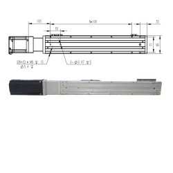 Módulo lineal de doble carril, actuador de guía lineal FCH90 50-1100mm con servomotor de 750 W