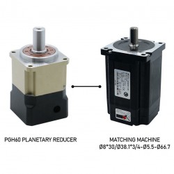 Engranajes helicoidales planetario PGH60-L2SW-SERVO relación máxima 100:1 para servomotor Nema 23,24