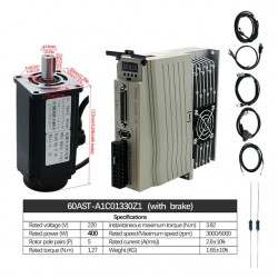 Kit de controlador y servomotor de CA de 400 W/600 W/750 W/1000 W, 110 V/220 V, 1,27 Nm-3,8 Nm para sistemas CNC y PLC