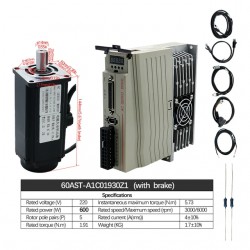 Kit de controlador y servomotor de CA de 400 W/600 W/750 W/1000 W, 110 V/220 V, 1,27 Nm-3,8 Nm para sistemas CNC y PLC