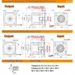 Engranajes helicoidales planetario PLG120 para motor para motores Nema 42 / Nema 52 Severo