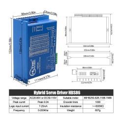 Kit de motor a paso de lazo cerrado Nema34 86HB250-82B-HBS86 (No Brake) 1,8 grados 4,5 Nm con controlador HBS86