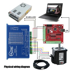 Kit de motor a paso de lazo cerrado Nema34 86HB250-156B-HBS86 1,8 grados 12 Nm con controlador HBS86 + freno