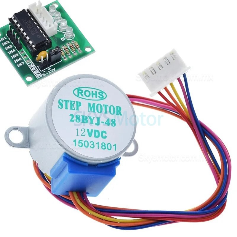 Motor a paso PM con engranajes 28BYJ-48 de 5 V/12 V + placa controladora de paso a paso ULN2003