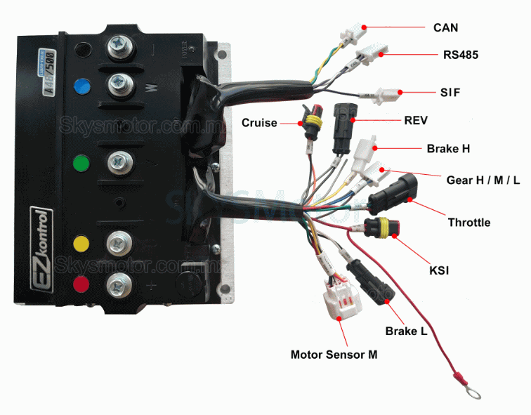 Controlador de motor brushless de la serie EZkontrol para motor BLDC de 3 kW, 48 V/72 V/96 V, 100 A - 500 A