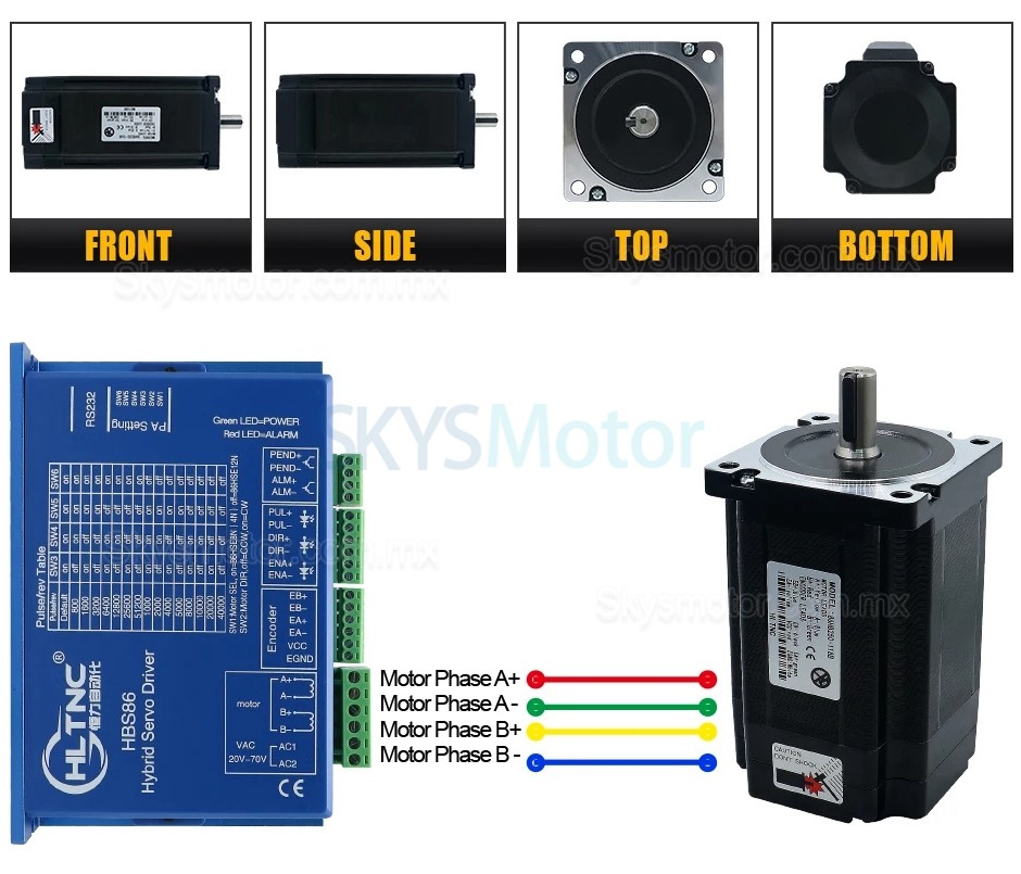 Kit de motor a paso de lazo cerrado Nema34 86HB250-118B-HBS86 Brake 1,8 grados 8 Nm con controlador HBS86 + freno