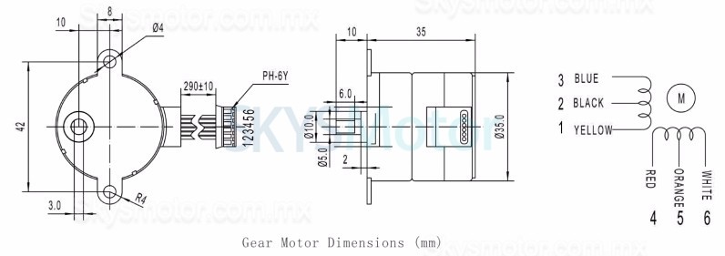 2 piezas 12V Motorreductor a paso de brushed GM37-35BY 7,5°con caja de engranajes rectos