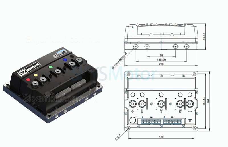 Kit de controlador y motores brushless dc de 48 V/72 V y 3 kW para bicicletas eléctricas y motocicletas