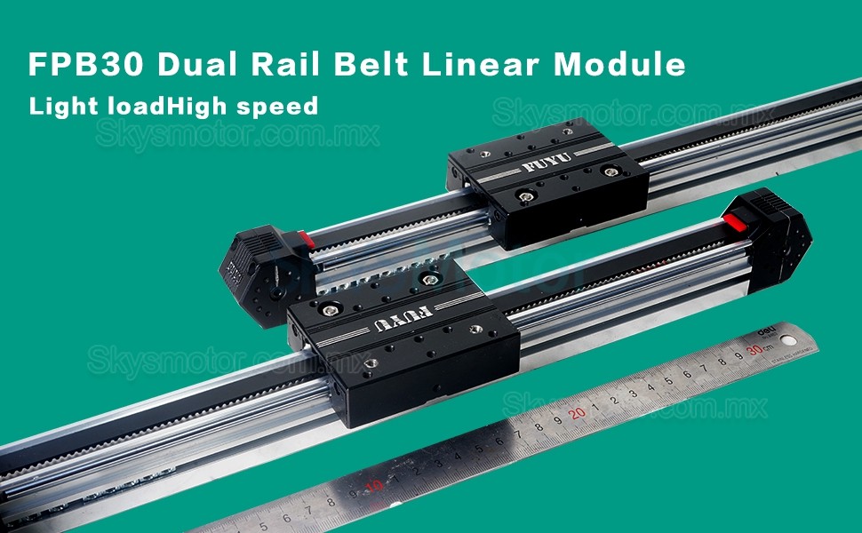 Rieles lineales, actuador lineal electrico FPB30 con motor paso a paso Nema 17