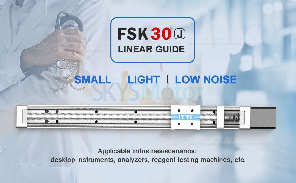 Mini riel deslizante lineal, actuador de husillo de bolas lineal FSK30J 50-500mm con motor a paso Nema 14