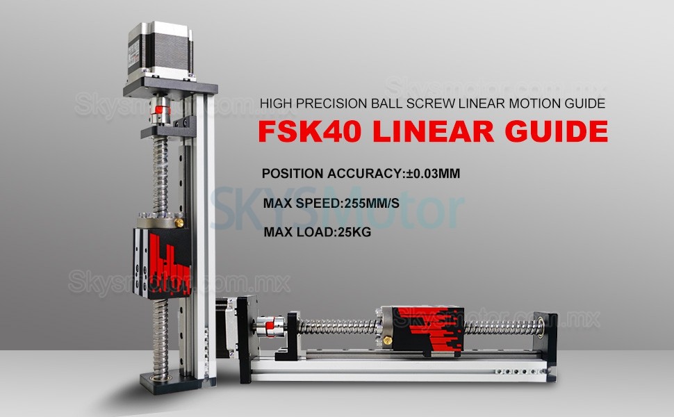 Riel deslizante lineal actuador lineal electrico FSL40 50-1000mm con motor a paso Nema 23