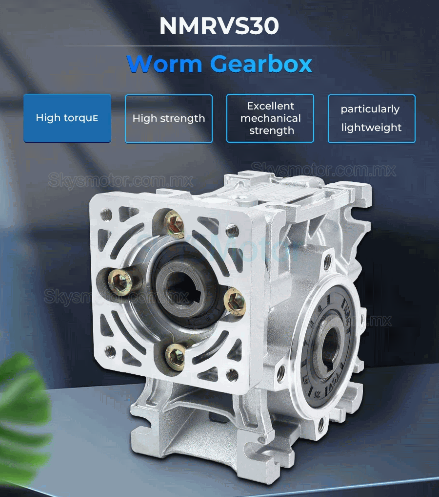 Reductor corona sin fin NMRV030 5:1 10:1 20:1 30:1 50:1 compatible con servomotores / motores paso a paso Nema 23