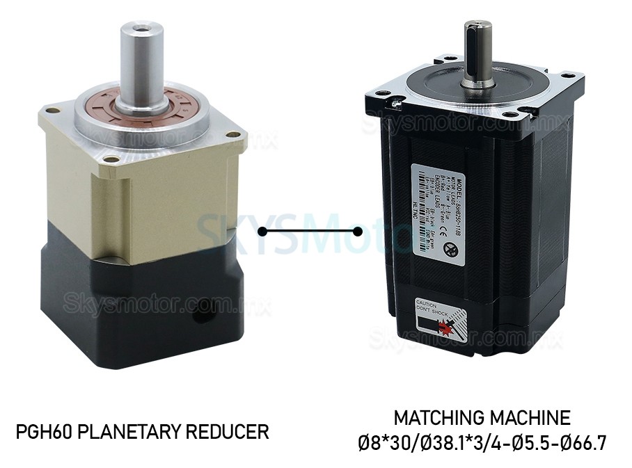 Engranajes helicoidales planetario PGH60-L2SW-SERVO relación máxima 100:1 para servomotor Nema 23,24