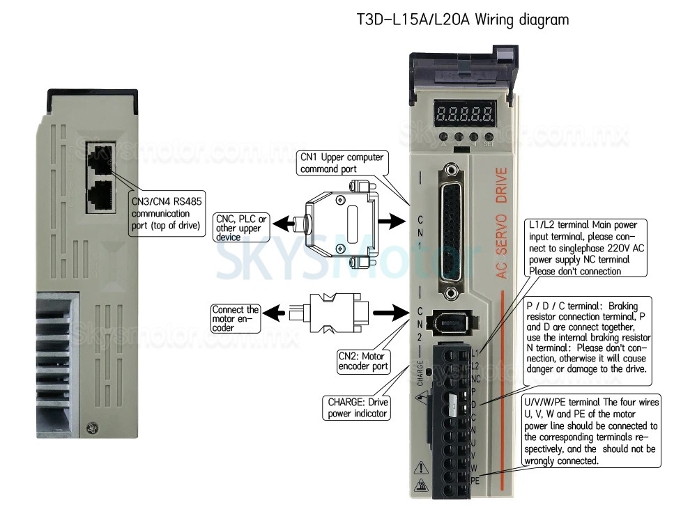 Kit de controlador y servomotor de CA de 400 W/600 W/750 W/1000 W, 110 V/220 V, 1,27 Nm-3,8 Nm para sistemas CNC y PLC