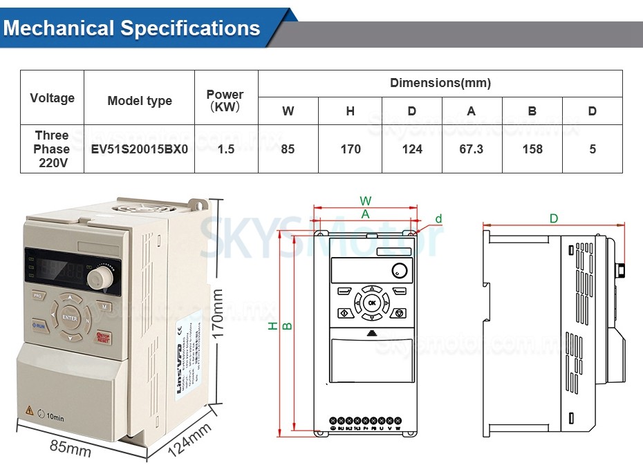 Motor husillo refrigerado por aire CNC de 1,5 KW, 400 Hz, ER11 + Inversor de frecuencia variable VFD de 2 HP VSK-ASL1.5B