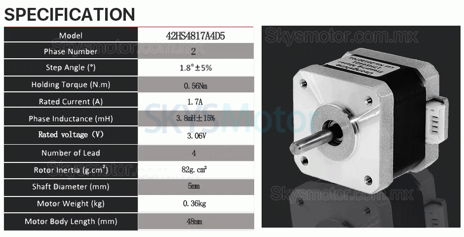 Motor paso a paso Nema 17 42HS4015A4D5 con reductor armónico 30:1 + controlador paso a paso TB6600