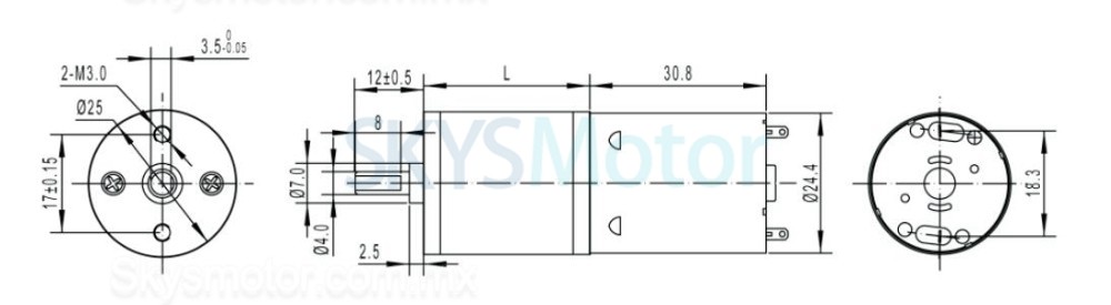 2 piezas Φ24.4mm 6V/12V Motorreductor de CC brushed motor pmdc GM25-370CA con caja de engranajes rectos 