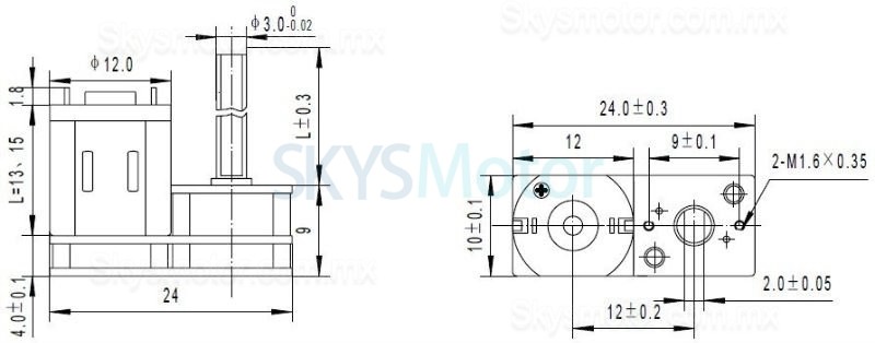 2 piezas 2,4V/5V Motorreductor de CC brushed motor pmdc Mini GM24-N20VA con caja de engranajes rectos 